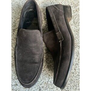 Otisopse One Moccasin Loafers Dark Brown Suede Handmade In Italy Mens Sz 41/8